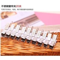 Kẹp rèm kim loại chắc chắn, khóa rèm, vòng móc, móc rèm, kẹp rèm (20 gói)