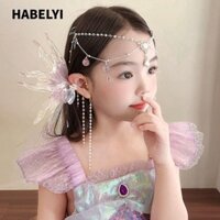 Kẹp Tai HABELYI, Bông Tai Nàng Tiên Cá Bướm Tiên Cá, Bông Tai Tua Rua Chống Xuyên Bông Tai