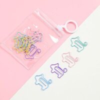 Kẹp tài liệu mini kim loại Pig pastel set10