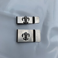 Kẹp tiền chrome heart logo anchor inox thép y tế mạ bạc fullbox.