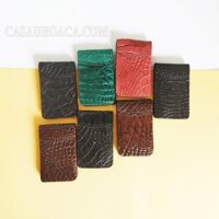 Kẹp tiền da cá sấu hoa cà  - 2173