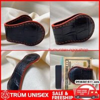 Kẹp tiền nam châm Kẹp Tiền Da Tiện Lợi Tròn có 2 nam châm VKT3979 Hàng Gia Công Handmade Phillip Store