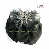 Kẹp tóc búi lưới Thái : màu đen hình bông hoa