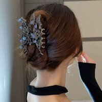 Kẹp Tóc Bướm Kim Loại Mặt Trăng Lớn Cảm Giác Độ Cao Kẹp Tóc Trở Lại Cho Nữ