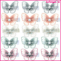 Kẹp Tóc Cho Bé Gái Bướm Lưới Phụ Kiện Vải Nổ 15 Chiếc Mini Nhỏ Miss bofengss