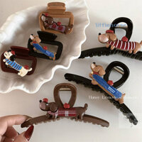 Kẹp tóc chó dachshund hoạt hình dễ thương đa năng, kẹp tóc cá mập cao cấp mới, phụ kiện tóc
