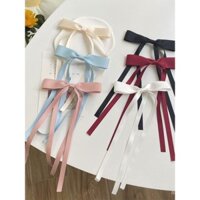 Kẹp tóc cô gái năng động, dây buộc ruy băng hồng, hoa cổ trắng, ghim cài áo màu đỏ rượu vang