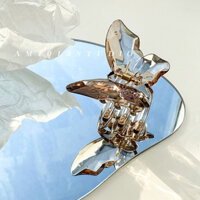 Kẹp tóc con bướm pha lê solid - Kẹp tóc càng cua con bướm phong cách Hàn Quốc - Kẹp tóc đẹp cho lady -KB2 - Xám Khói