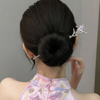 Kẹp tóc đá mặt trăng phong cách Trung Quốc mới, kẹp tóc bạc không đều cao cấp, phụ kiện tóc hiện đại đơn giản