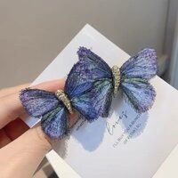 Kẹp tóc hình bướm thủ công màu tương phản Youjia, kẹp tóc thêu lãng mạn mùa xuân, kẹp tóc retro, kẹp tóc đuôi ngựa, phụ kiện tóc