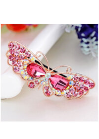 Kẹp tóc hình con bướm đính đá - đỏ