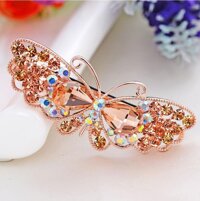 Kẹp tóc hình con bướm đính đá - Vàng