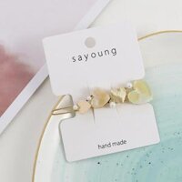 Kẹp tóc hình tim xuất Hàn KAH94 xuất Nhật Song An Eco - Vàng Mã 1