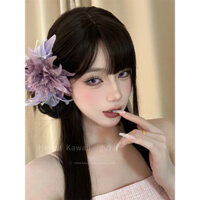 Kẹp tóc hoa Hải Quỳ màu tím phong cách thuần khiết, hoa huệ lông vũ siêu tiên nữ, phụ kiện tóc cao cấp, phụ kiện tóc khí chất đẹp mới