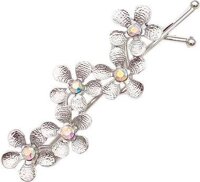 Kẹp tóc hoa mai thời trang KAH45  - Bạc Trắng