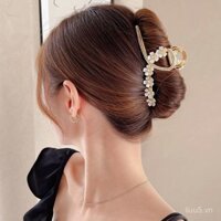 Kẹp tóc hoa trà siêu tiên, kẹp tóc hình móng vuốt đá quý, kẹp tóc lớn, kẹp tóc cá mập, phụ kiện tóc cho phụ nữ mùa hè