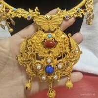 Kẹp tóc kẹo handmade cho bé gái, phong cách cổ điển, vòng cổ và nhẫn múa rồng và phượng, màu sắc ngẫu nhiên