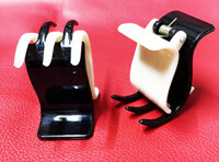 Kẹp tóc, Kẹp gấp, Kẹp càng cua bản vuông nhiều màu kẹo ngọt xinh xắn hot trend - phong cách Hàn Quốc - Trắng đen