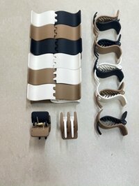 Kẹp tóc, Kẹp gấp, Kẹp càng cua bản vuông nhiều màu kẹo ngọt xinh xắn hot trend - phong cách Hàn Quốc - Trắng Nâu