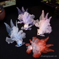 Kẹp tóc Koi kiểu mới 2024 kẹp tóc uốn thủ công kẹp bên cá vàng phong cách cổ