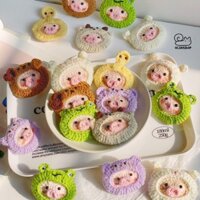 Kẹp tóc len móc Heo cosplay
