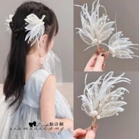 Kẹp tóc lông vũ cổ tích cho bé gái