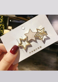 Kẹp tóc mái cao cấp 3 ngôi sao thời trang Hàn Quốc đang hot KAH68 - Kem