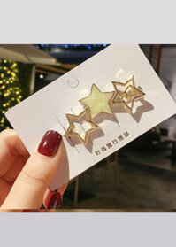 Kẹp tóc mái cao cấp 3 ngôi sao thời trang Hàn Quốc đang hot KAH68 - Vàng