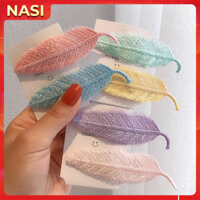 Kẹp tóc mái hình lá NASI xinh xắn dễ thương kẹp tóc cute nữ - Màu xanh lá