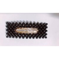 Kẹp tóc mái nhựa giả ngọc trai - Màu đen, Màu đen