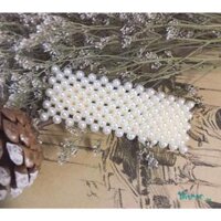 Kẹp tóc mái nhựa giả ngọc trai - Màu trắng, Màu trắng