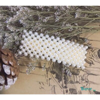 Kẹp tóc mái nhựa giả ngọc trai - Màu trắng - Trơn
