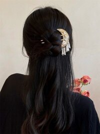 Kẹp Tóc Mặt Trăng Nữ ins Niche Thiết Kế Cao Cấp Phong Cách Dân Tộc Trung Quốc Phụ Kiện Tóc