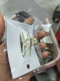 Kẹp tóc nhỏ nơ đá ngọc trai