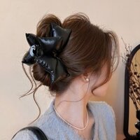 Kẹp tóc nơ Cotton bơm hơi cao cấp dành cho nữ | Kẹp cá mập lớn | Phụ kiện tóc đầu sau | Kẹp tóc mềm mại và sành điệu cho các bữa tiệc, công việc, sử dụng hàng ngày