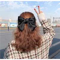 Kẹp tóc nơ Hàn Quốc bản to, kẹp nơ sau dễ thương cực đẹp KT13 với chất liệu vải cao cấp đường may tinh tế - Đen