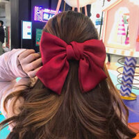 Kẹp tóc nơ Hàn Quốc bản to, kẹp nơ sau dễ thương cực đẹp KT13 với chất liệu vải cao cấp đường may tinh tế - Đỏ Đô