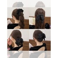 Kẹp tóc nơ hoa cao cấp 2024, phong cách sang trọng mới, kẹp tóc đuôi ngựa cao cấp cho phụ nữ