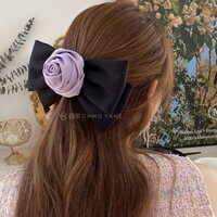 Kẹp tóc nơ hoa hồng Ba Tư ins Hàn Quốc Kẹp tóc nơ siêu lớn satin cảm giác cao cấp