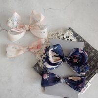 Kẹp tóc nơ hoạ tiết hoa Hàn Quốc cho bé gái