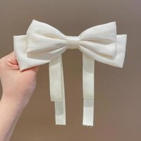 Kẹp tóc nơ mẫu mới đứng form, hàng đặc biệt, kẹp nơ dịu dàng và xinh xắn và dễ thương cho nữ - Trắng