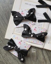 Kẹp tóc Nơ tai thỏ chấm bi