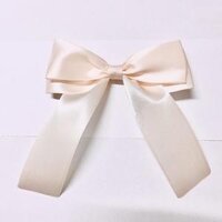 Kẹp tóc nơ vải bản rộng dễ thuơng HB24 - Kem