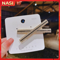 Kẹp tóc nữ hàn quốc NASI chất liệu hợp kim cao cấp bền đẹp kẹp tóc mái mẫu đẹp kẹp mỏ vịt đính cườm sang trọng - Dấu chéo