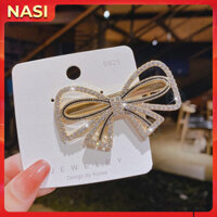 Kẹp tóc nữ hàn quốc NASI chất liệu hợp kim cao cấp bền đẹp kẹp tóc mái mẫu đẹp kẹp mỏ vịt đính cườm sang trọng - Hình nơ