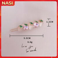 Kẹp tóc nữ hàn quốc Rhinestone NASI cao cấp màu ngọc xinh xắn dễ thương kẹp tóc mái phụ kiện tóc - Dâu tây