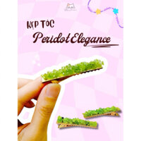 Kẹp tóc Peridot Elegance đính đá Peridot thiên nhiên
