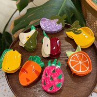 Kẹp Tóc Phụ Kiện Tóc Phong Cách Mới Trái Cây Series Acetate Kẹp Cam Táo Cà Rốt Cá Mập Kẹp Tóc Đuôi Ngựa