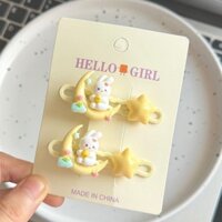 Kẹp tóc thỏ ngồi trên mặt trăng dễ thương và ngọt ngào20250321