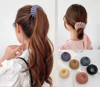 Kẹp tóc tổ chim nhựa đa năng, cặp búi tròn phong cách Hàn Quốc, phụ kiện tóc KT020 - Filibra - 6 - Đen